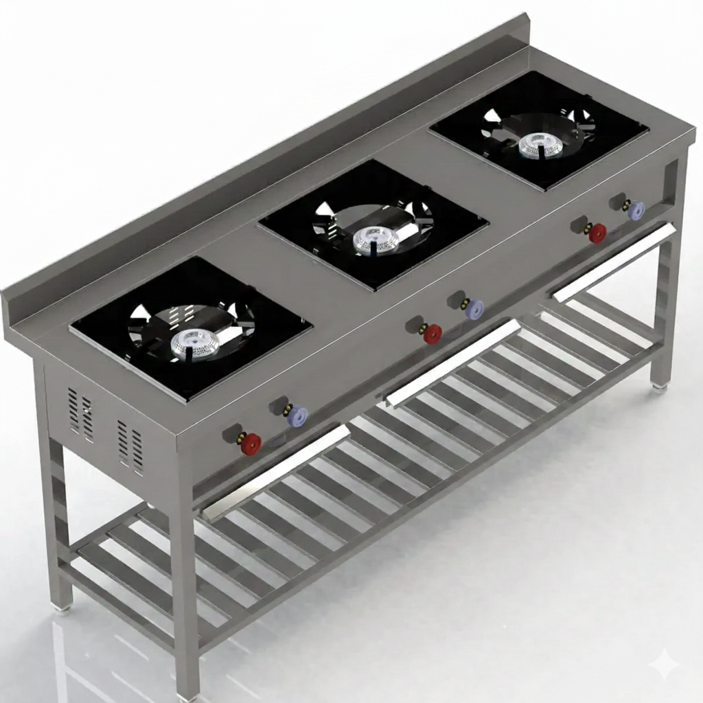 Three Burner Indian Cooking Range