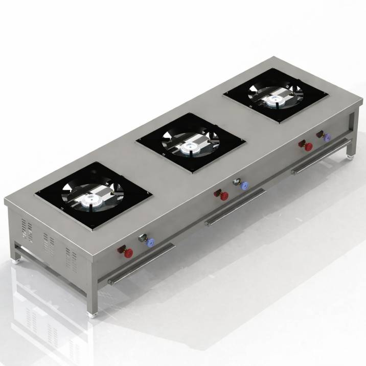 Three Burner Bulk Cooking Range